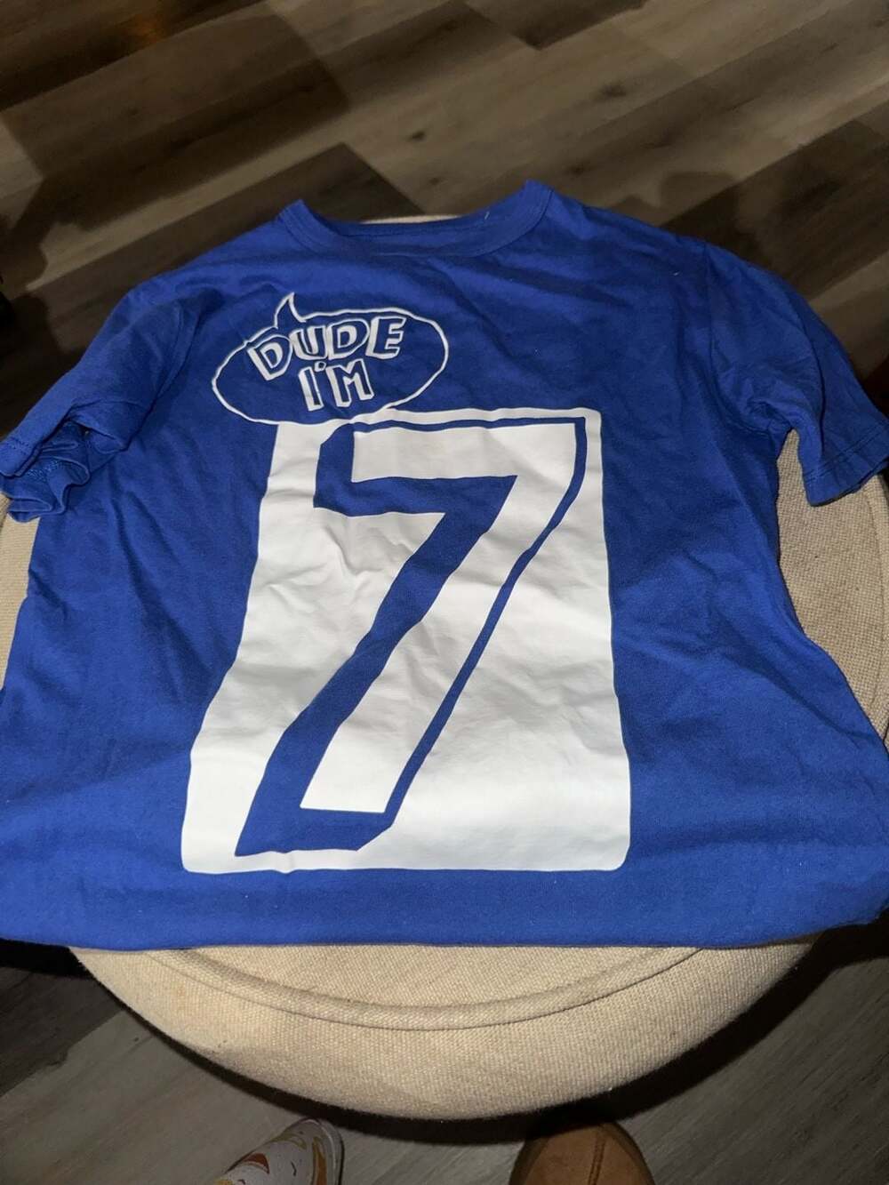 The Children's Place Graphic Tee Size 7/8 Blue Dude I'm 7